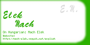 elek mach business card